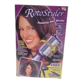 Rotostyler Rotating Styling Hair Brush 3X Action Straightener WORKS with VIDEO