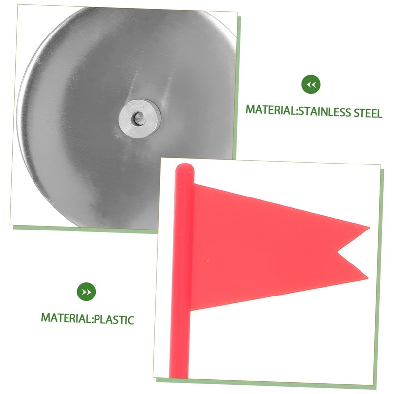 BIUDECO 1set Thickened Golf Hole Cup Flag Stainless Steel and
