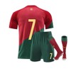 Playera de Fútbol #7 para Niños y Jóvenes - Rojo