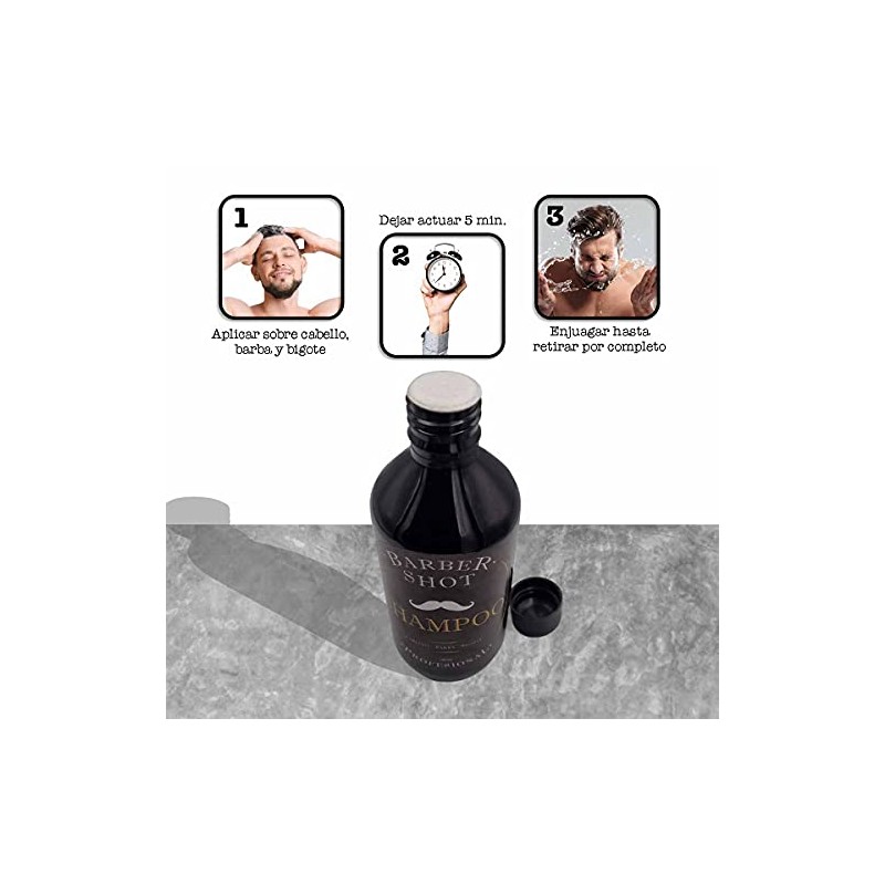 Shampoo de bergamota, para crecimiento de barba y cabello, con