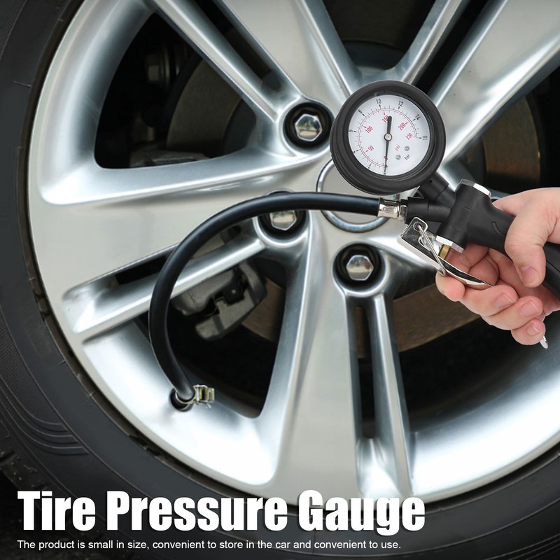 Tire Pressure Inflator Gauge Handheld for Car Motorcycle with Rotatable