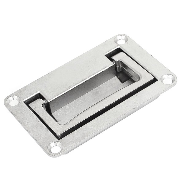 uxcell 95mm x 60mm Metal Rectangle Shaped Recessed Folding Pull Handle Grip