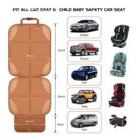 Car Seat Protector 2-Pack, Thick Padding Cushion (Dark Brown)