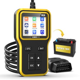 OBD2 Scanner with Upgrade Battery Tester - Diagnostic Tool for Cars That Check Engine Light & Emissions Readiness Read and Clears Vehicle Error Codes for All OBD II Protocol Vehicles Since 1996 Yellow