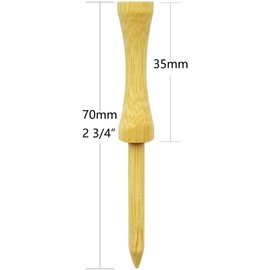 Zivisk Wooden Golf Tees 2-3/4" 100 Count 70mm Natural Step Down Tees Golf