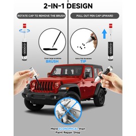 EVOOOR PRC/MRC Firecracker Red Touch Up Paint Compatible with JeepExact Match 2 in 1 Touch up Paint for Chips and Nicks Repair