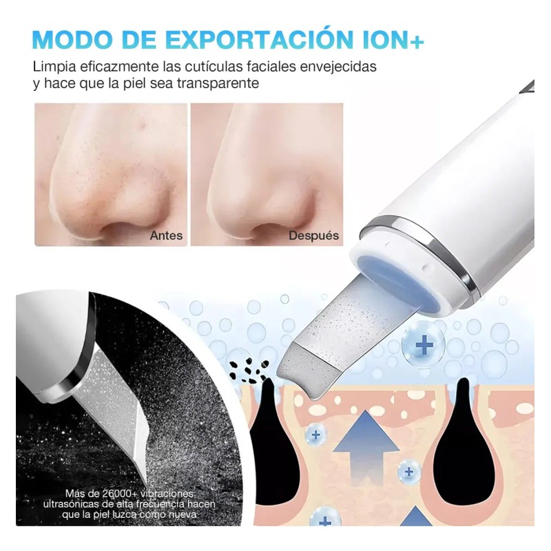 Limpiador Ultrasónico Scrubber Facial Skin Peeling Portatil