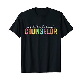 Middle School Counselor Leopard Fun Middle School Counseling T-Shirt