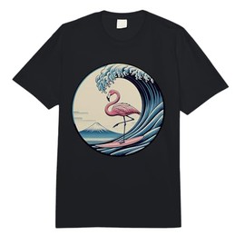 Funny Pink Flamingo Surfer Dude - Tropical Great Big Wave Comfort Colors Adult Heavyweight T-Shirt