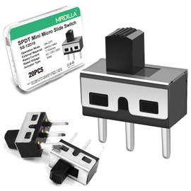 20 Pcs SPDT Micro Slide Switch 3 Pin 2 Position,Small 5mm Vertical Toggle Switch 1P2T,Silver-Black Mini On-Off Switch Available for Electronic Projects, Arduino Switches