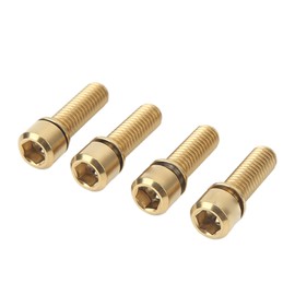 Bike Stem Bolts Screw M6 20mm Accurate Thread Rustproof Reliable Small Bike Brake Screws for Mountain Bikes Gold