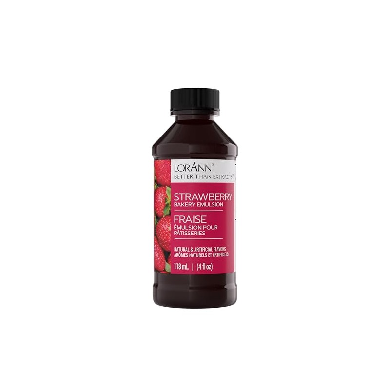 LorAnn Strawberry Emulsion, NAC, 4 ounce bottle
