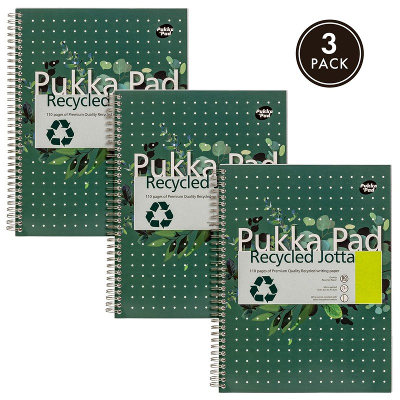 Pukka Pad, Recycled A4 Writing Pad – Pack of 3
