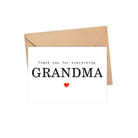 Thank You For Everything Grandma Card - Thank You Card - Grandma Card - Mother's Day Card - Card For Her - Greeting Card For Birthday- Anniversary - Note Card - Thank You For Everything Card