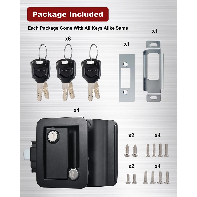 Naissian RV Camper Door Lock Latch Deadbolt Lock Entry Side