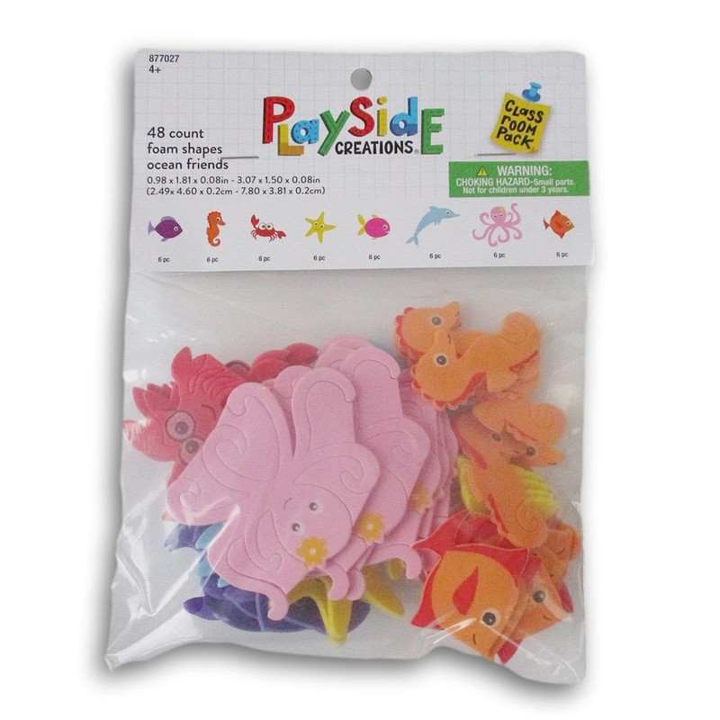 Sea Creature Foam Sticker Pieces 48 Count