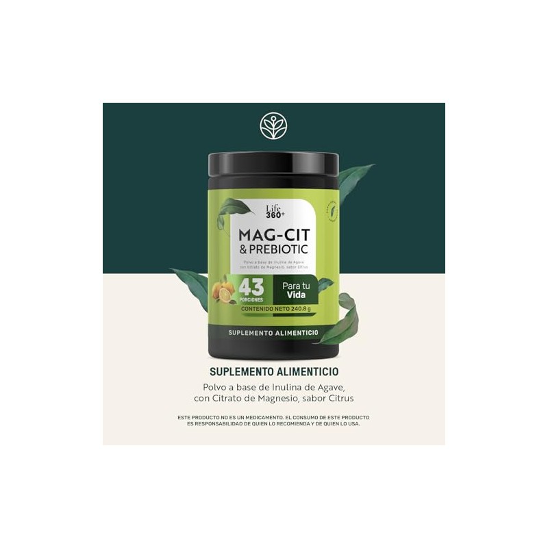 Life 360 MAGCIT PREBIOTIC 240.8 gramos Citrato de magnesio en