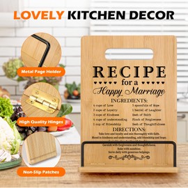 Wedding Gift for Couples, Bridal Shower Gifts for Bride and Groom Engagement, Happy Marriage Cookbook Stand, Gifts for Wedding Shower, Newlywed Mr and Mrs Gifts Bride to Be Gifts