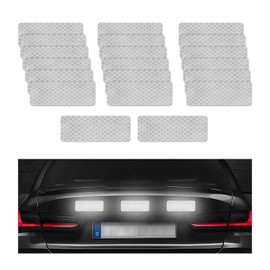 Suvnie 20PCS Warning Reflective Stickers, Night Visibility Safety Reflective Sticker, Waterproof Auto Reflector Tape for Bumper Clothing Trailers Motorcycle Helmet, Car Accessories (Silver)