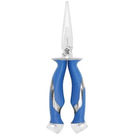 Cuda 8.75-Inch Needle Nose Fishing Pliers with Integrated Titanium Wire and Mono Cutters, Blue, (18828)