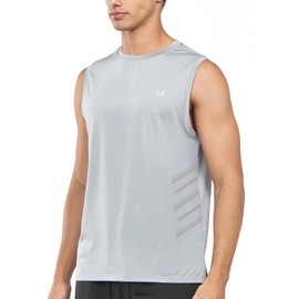 NORTHYARD Men's Athletic Workout Tank Top Running Gym Sleeveless Shirts Quick Dry Lightweight Training Sport Muscle Tank LIGHTGREY M