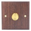 Dimmer Switch with Brass Knob Black Walnut Wood Rotary Dimming