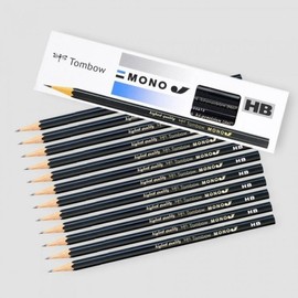 Tombow Mono J Pencils, 12-Pack (Select Grade: H, B, 2B, 4B) 6B 2B