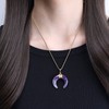 COAI Crescent Moon Crystal Amethyst Necklace for Women