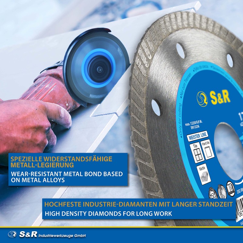 S&R Diamond blade/ Diamond Cutting Disc/ 125 x 1.6 (5.5)