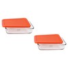 Pyrex 7210 3-Cup Glass Dish & 7210-PC Pumpkin Orange Food