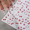 JMEOWIO 3D Nagelsticker Kirsche Nail Art Sticker Selbstklebend Nagelaufkleber 5D
