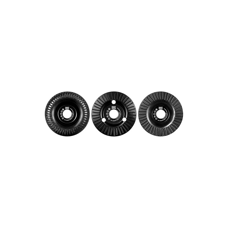 Sealey Wood Carving Disc, Pack of 3, Ø115mm, Ø22mm Bore