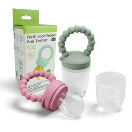 Generic Silicone Baby Food Feeder and Teether - BPA Free Silicone Feeder for Safe Infant Self Feeding, 4 Months (Rose)