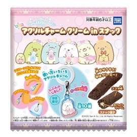 Takara Tomy Arts Sumikko Gurashi Acrylic Charm, Cream in Snack, Cocoa Flavor, Snack/Toy, Sold in Box, Set of 10