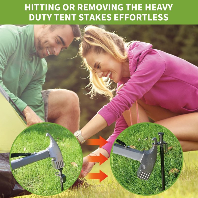 Camping Hammer Heavy Duty with Tent Stake Remove, Multifunction High