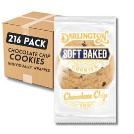Soft Chocolate Chip Cookies – Individually Wrapped, 0.75 oz Each | Shelf-Stable Chewy Cookies for Snacks, Lunches & Grab-and-Go | Ready to Eat, No Preservatives (Pack of 216)