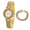 Halukakah Diamonds Gold Watch Iced Out for Girl Teens Kids