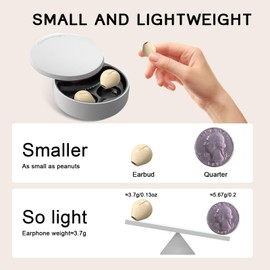 Loluka Small Invisible Earbuds Invisible Earbuds Mini Wireless Bluetooth Earpiece Phone Discreet Earbuds for Work Headphones Single Earbud Sport Earpiece with Mic