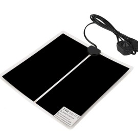Tbrand Reptile Heating Pad with Temperature Adjustment, 110V 14W Heat Mat for Reptiles Tortoise Snakes Lizard Gecko Hermit Crab Turtle，Under Tank Heating Pad (14W(11inch*11inch))