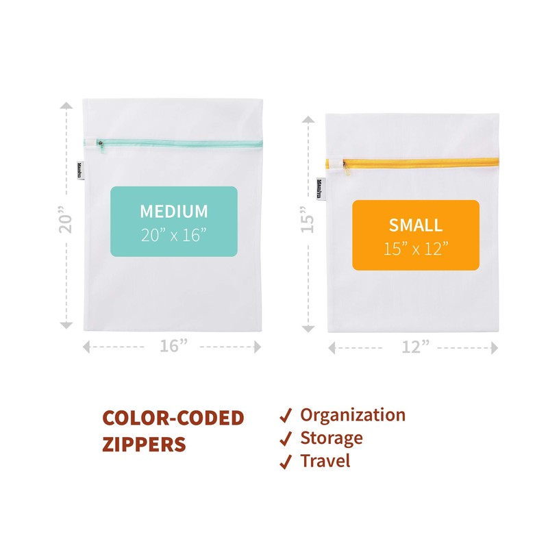 Mamlyn mesh laundry bags (1 Medium 1 Small)