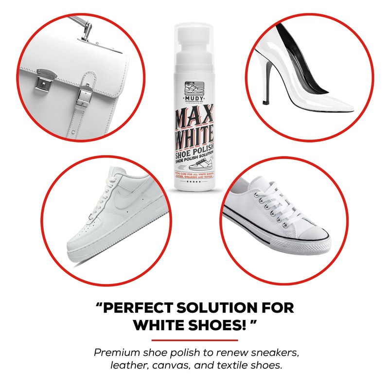 MUDY Max White Shoe Polish for Leather Sneaker and Textiles