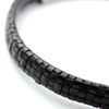 Silver One Leather Choker Men's Lattice Braided Locking Necklace, Black,