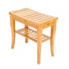 Niufaa Waterproof Bamboo Shower Bench with Shelf Wooden Spa Bath