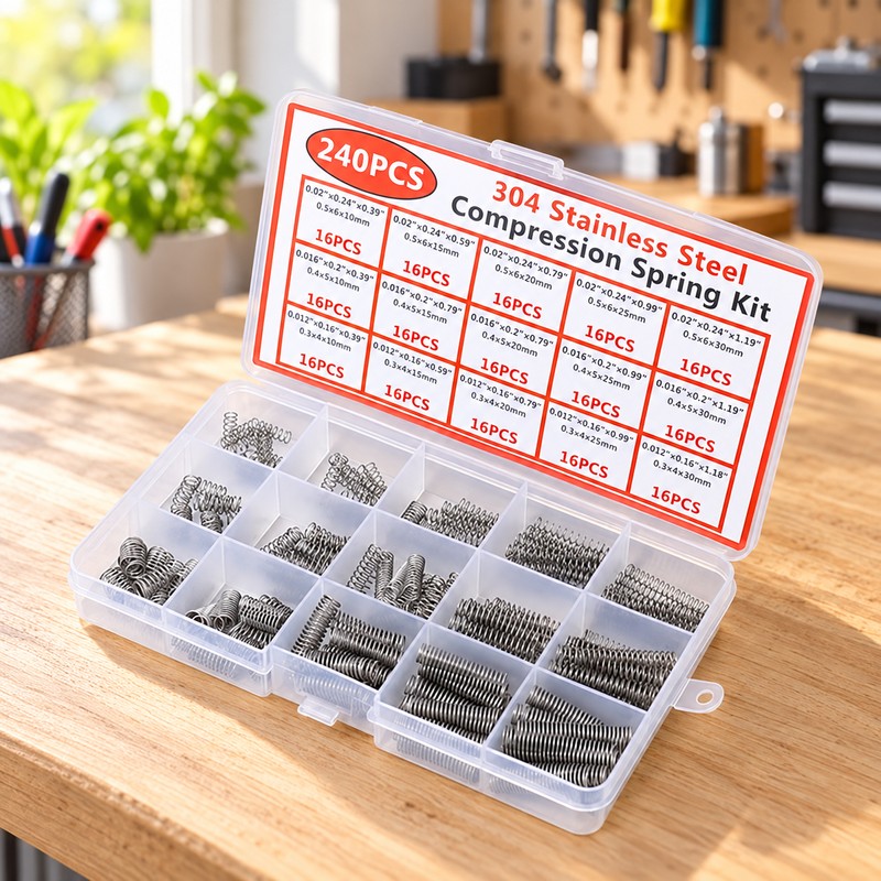 Stainless Steel Compression Spring Assortment for DIY Repairs – 30
