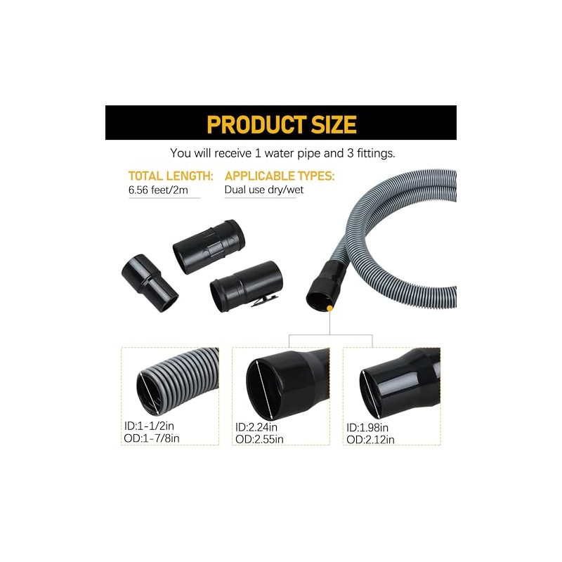 CMXZVBE38761 for craftsman shop vac hose，1-7/8 in. x 7 ft.