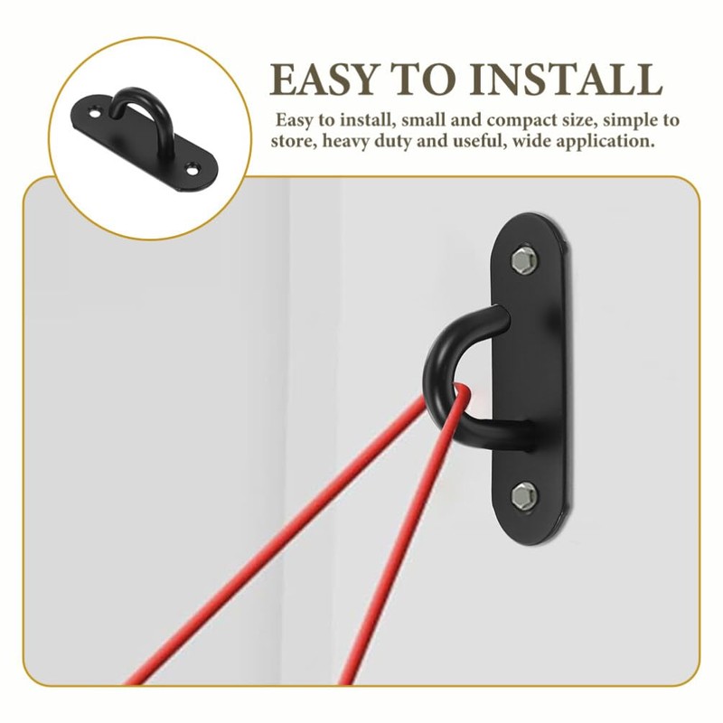 2pcs Wall-Mounted Exercise Anchor Hangers Black Hooks Ceiling Hook Hooks