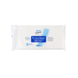 Dynarex DynaCare Flushable Wipes, Wet Bathroom Hygiene Wipes for Adults, Alcohol Free, Safe for Sewers and Septic Systems, 9” x 13” Wipes, 1 Tub of 24 Wipes