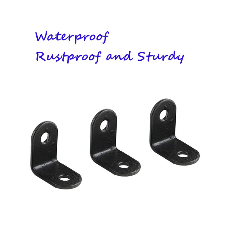 60 Packs Black L Bracket 25 x 25mm Corner Braces,YMAISS