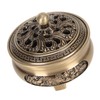 Coil Incense Burner with Lid Antique Beautifully Carved Electroplating Zinc