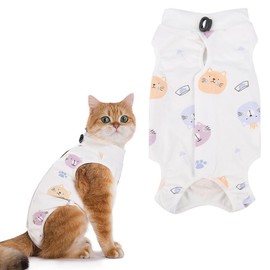 AIYVELU Cat Onesie, Post Surgical Debridement Cat Recovery Suit, Breathable Kitten Onesie, Anti-Licking Protection for Stomach Wounds After Castration Surgery (M, 2-4 kg)